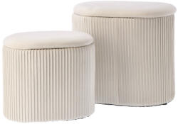 AdTrend Set 2 tabureti catifea alba 33, 5 x 23, 5 x 31, 41 x 31 x 38 cm (118187)