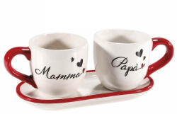 Decorer Set 2 cani, tava ceramica multicolora Ø 6, 5 cm x 6 H, 16, 5 x 7, 5 (A71.49.74)