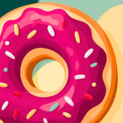 Alkotásutca Édes fánk - Számfestő készlet kereten 40x40