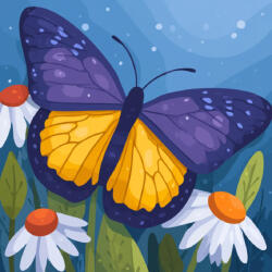 Alkotásutca Könnyed lebegés - Számfestő készlet kereten 40x40