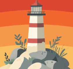 Alkotásutca Minimalista világítótorony - Számfestő készlet kereten 40x40