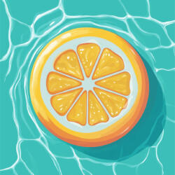 Alkotásutca Citrom a vízben - Számfestő készlet kereten 40x40