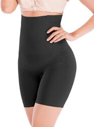 Bafully Chilot modelator tip pantaloni scurti dama Bafully, Negru, Talie inalta, Control abdomen, Efect push-up fesier, Subtiere coapse, Fara cusaturi vizibile, Marime S