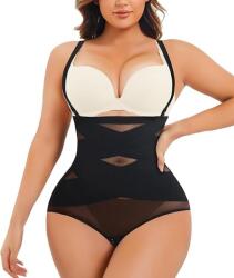 Bafully Chilot modelator dama talie inalta, Negru, Control abdomen, Efect push-up fesier, Bretele detasabile, Fara cusaturi vizibile, Bafully, Marime M