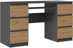GreenSite Kuba számítógépasztal, antracit-tölgy