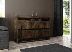  Tablet 5 120 Tolóajtós Komód 120cm, Szürke Hamu (Komoda TABLET 5 120 jesion ciemny)