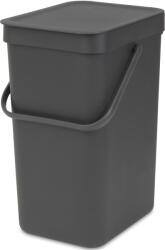 Brabantia Sort & Go konyhai szemetes felnyitható fedővel, 12L, sötétszürke (109805)