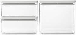 Brabantia tárolóedény készlet, 3db-os, 2x1, 5L/1x3, 5L, halmozható, légmentesen záró fedő, világosszürke (230806)