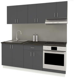  Benita konyhabútor szett V14, 200 cm - Antracit-Fehér - primbutor