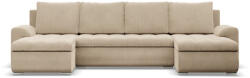 Greensite Tokio U alakú sarokkanapé, 3 ágyneműtartóval, kordbársony, univerzális oldal, bézs - primbutor