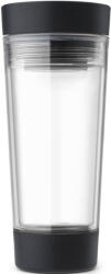Brabantia Travel Tea Cup utazó termoszbögre teafilter tartóval, snap lid benyomható fedővel, 360ml, műanyag, sötétszürke (228766)
