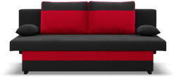 GreenSite Sony kanapé, szövet anyag, bonell töltet, fekete - piros