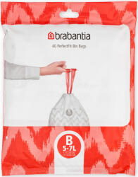 Brabantia PerfectFit méretpontos szemeteszsák, B méret, 5-7L, visszazárható adagoló csomag, 40 zsák/csomag (137747)