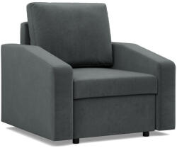 Greensite Zeus fotel, döntött kartámasz, bársony, hab töltet, szürke