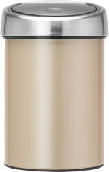 Brabantia Touch Bin nyomófedeles szemetes, 3L, aranyfényű acél test, rozsdamentes selyem fedő (304668)