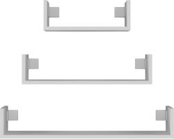 GreenSite Mobi 3P fali polc (3db), fehér