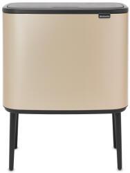 Brabantia Bo Touch Bin nyomófedeles szelektív kuka, 3x11L, acél, aranyfényű (304644)