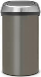 Brabantia Touch Bin nyomófedeles szemetes, 60L, platinaszürke acél test, ujjlenyomatmentes fedő (402463)