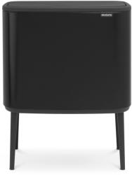 Brabantia Bo Touch Bin nyomófedeles szelektív kuka, 11+23L, acél, matt fekete (316203)