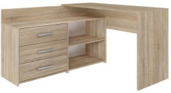 GreenSite Dany sarok íróasztal polccal, tárolóval, sonoma