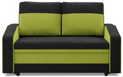 GreenSite Hewlet kanapé, szövet anyag, fekete - zöld