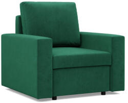 Greensite Zeus fotel, egyenes kartámasz, bársony, hab töltet, zöld