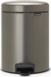 Brabantia NewIcon pedálos szemetes lecsapódásgátló fedővel, 5L, acél, platinaszürke (112683)