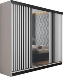  Malani 200 Tolóajtós Szekrény 200cm, Fehér (szafa MALANI - bialy 200x205x59 cm) - primbutor