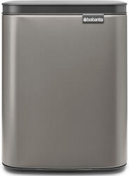 Brabantia Bo Waste Bin szemetes felnyitható fedővel, fali/álló, 7L, acél, platinaszürke (222924)