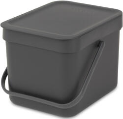 Brabantia Sort & Go konyhai szemetes felnyitható fedővel, 6L, sötétszürke (109720)