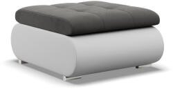 Greensite Tokio puff, bársony + műbőr, szürke - fehér - primbutor