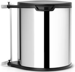 Brabantia beépített szemetes, ajtóra szerelhető, ajtóval együtt nyíló fedővel, 15L, rozsdamentes, fényes (418181)