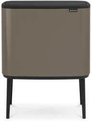 Brabantia Bo Touch Bin nyomófedeles szelektív kuka, 11+23L, acél, platinaszürke (316142)