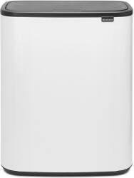 Brabantia Bo Touch Bin nyomófedeles szelektív szemetes, 2x30L, acél, fehér (221408)