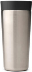 Brabantia Insulated Flask nagy termoszbögre hideg és forró italokhoz, snap lid benyomható fedővel, 360ml, rozsdamentes / sötétszürke (228681)