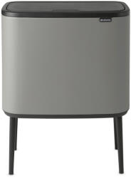 Brabantia Bo Touch Bin nyomófedeles szelektív kuka, 3x11L, acél, betonszürke (127229)