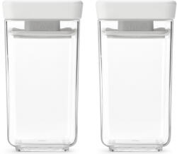 Brabantia tárolóedény készlet, 2db-os, 2x0, 15L, halmozható, légmentesen záró fedő, világosszürke (230585)