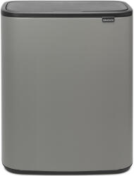 Brabantia Bo Touch Bin nyomófedeles szelektív szemetes, 2x30L, acél, betonszürke (221460)