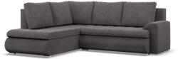 Greensite Tokio sarokkanapé, L alakú háttámlával, 2 ágyneműtartóval, kordbársony, baloldali, szürke
