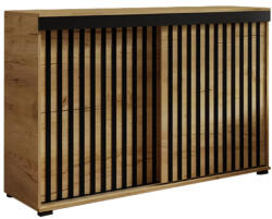  Malani Duplo 140 Tolóajtós Komód 140cm, Arany Tölgy (Komoda MALANI DUPLO 140 craft zloty 140x45x94cm)