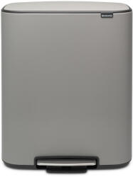 Brabantia Bo Pedal Bin pedálos szelektív kuka, 2x30L, acél, betonszürke (211485)