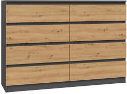 GreenSite M8 140 fiókos szekrény, antracit-tölgy