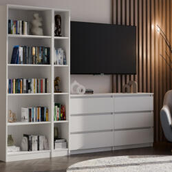 GreenSite R25 polcos szekrény, könyvtartó, 25x182x30 cm, fehér