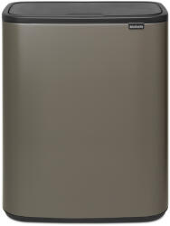 Brabantia Bo Touch Bin nyomófedeles szelektív szemetes, 2x30L, acél, platinaszürke (221521)