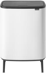 Brabantia Bo Touch Bin Hi nyomófedeles szelektív szemetes, lábakon álló, 2x30L, acél, fehér (130601)