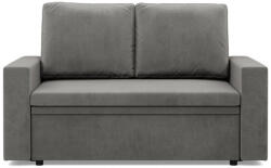 GreenSite Zeus kanapé, bársony, hab töltet, egyenes kartámasz, világosszürke