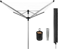  Brabantia Rotary Lift-O-Matic Advance forgó kerti szárító 60m, ultra könnyű magasság állítás, földbe szúrható, védőzsák, csipesztartó, metál szürke (117145) Ruhaszárító