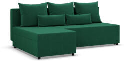 Greensite Nobu sarokkanapé, bársony, univerzális oldal, zöld