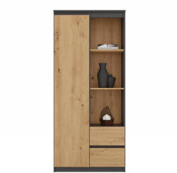 GreenSite MIX RS-80 Bily gardróbszekrény, antracit-tölgy - primbutor