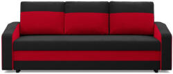 GreenSite Hewlet kanapéágy, szövet anyag, hab töltet, fekete - piros